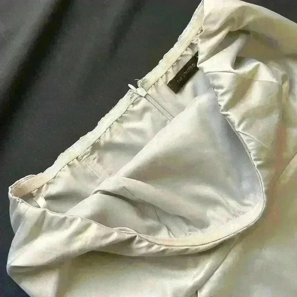 The Limited- Sleeveless Dress with Pockets- Silver Satin- 14 - Picture 5 of 8